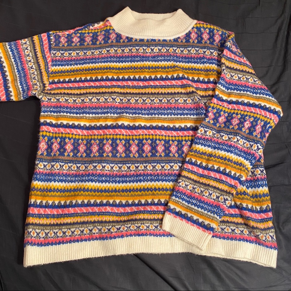 NWT Talbots Fair Isle Mockneck Sweater